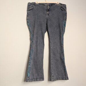 Denim 24/7 Embroidered Bootcut Jeans Size 28w Plus